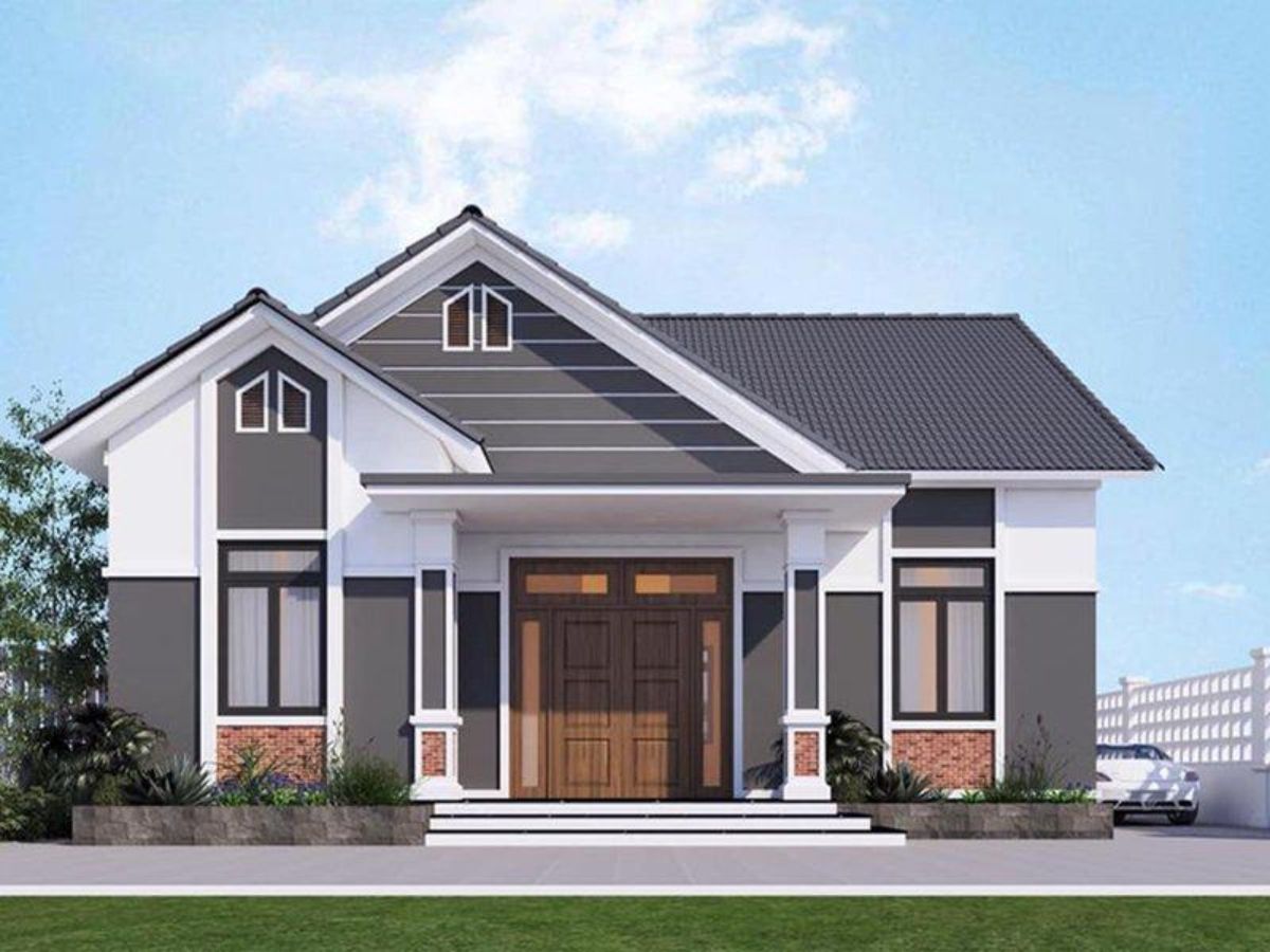 Mẫu nh&agrave; 3 gian với m&aacute;i Th&aacute;i m&agrave;u trung t&iacute;nh