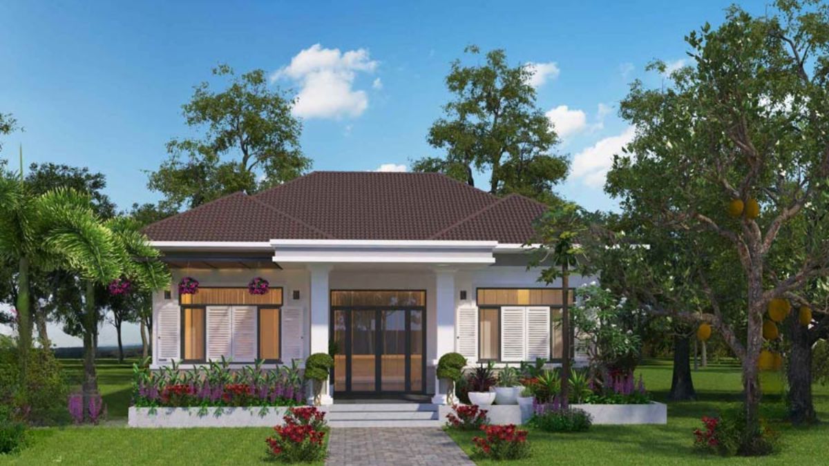 Mẫu nh&agrave; 3 gian 1 tầng 2