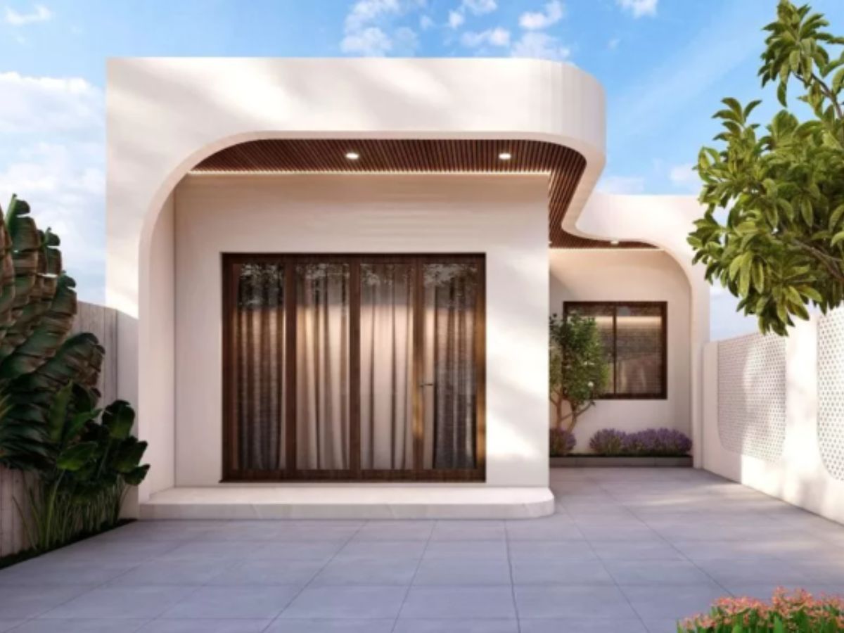 Mẫu nh&agrave; cấp 4 đẹp 5x20 chữ L