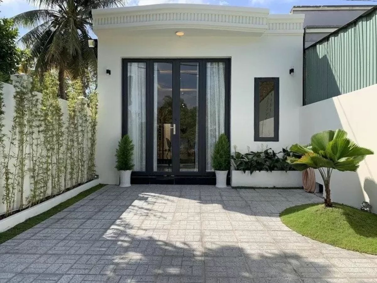 Mẫu nh&agrave; cấp 4 đẹp 5x20 m&aacute;i bằng