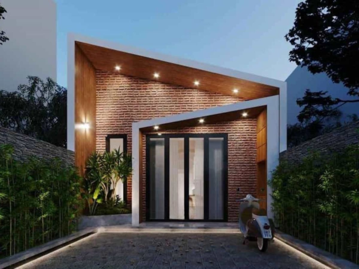 Mẫu nh&agrave; cấp 4 đẹp 5x20 m&aacute;i lệch độc đ&aacute;o, hiện đại