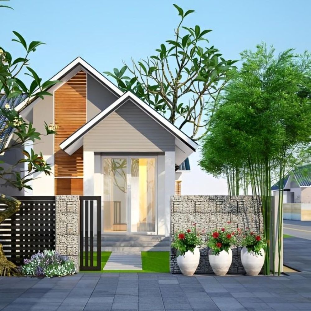 Mẫu nh&agrave; cấp 4 đẹp 5x20 phong c&aacute;ch Ch&acirc;u &Acirc;u sang trọng 1
