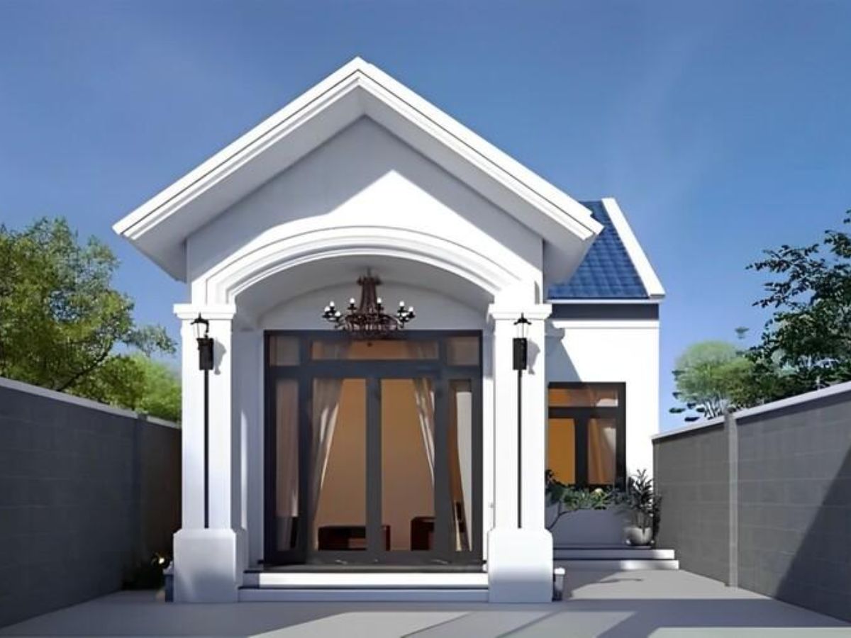 Thiết kế nh&agrave; cấp 4 5x20 phong c&aacute;ch Ph&aacute;p thanh lịch, thượng lưu