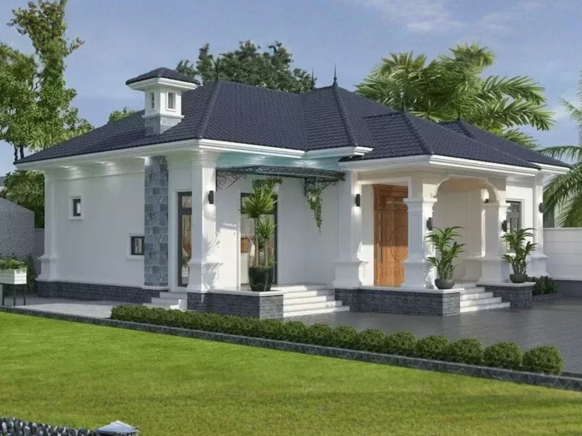 Nh&agrave; m&aacute;i Nhật kết hợp s&acirc;n vườn xanh m&aacute;t