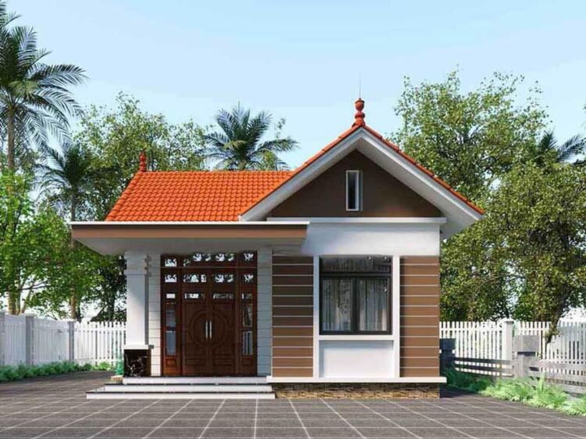 Mẫu nh&agrave; cấp 4 n&ocirc;ng th&ocirc;n m&aacute;i ng&oacute;i c&oacute; khoảng s&acirc;n rộng r&atilde;i