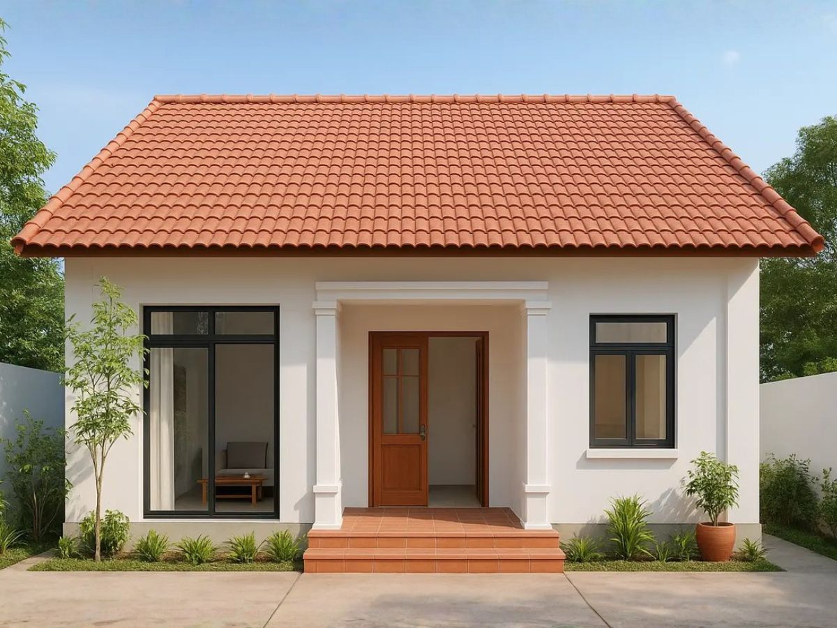 Nh&agrave; cấp 4 m&aacute;i ng&oacute;i ở n&ocirc;ng th&ocirc;n với n&eacute;t đẹp b&igrave;nh dị, tinh giản