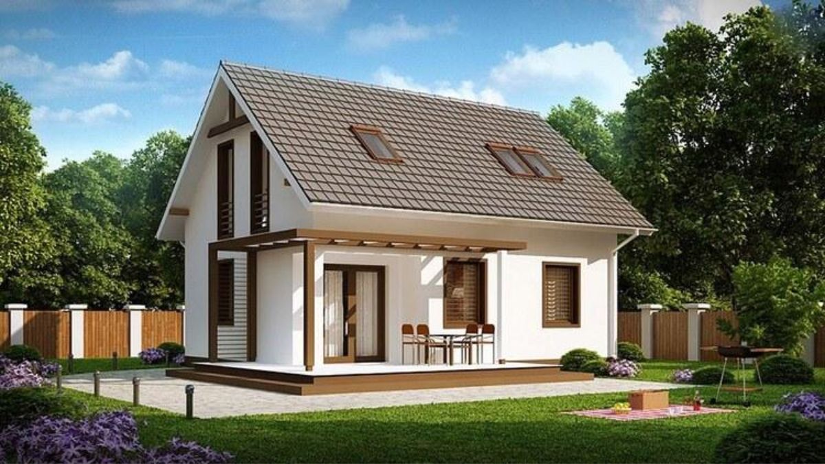 Mẫu nh&agrave; cấp 4 n&ocirc;ng th&ocirc;n c&oacute; g&aacute;c lửng hiện đại, tiện nghi