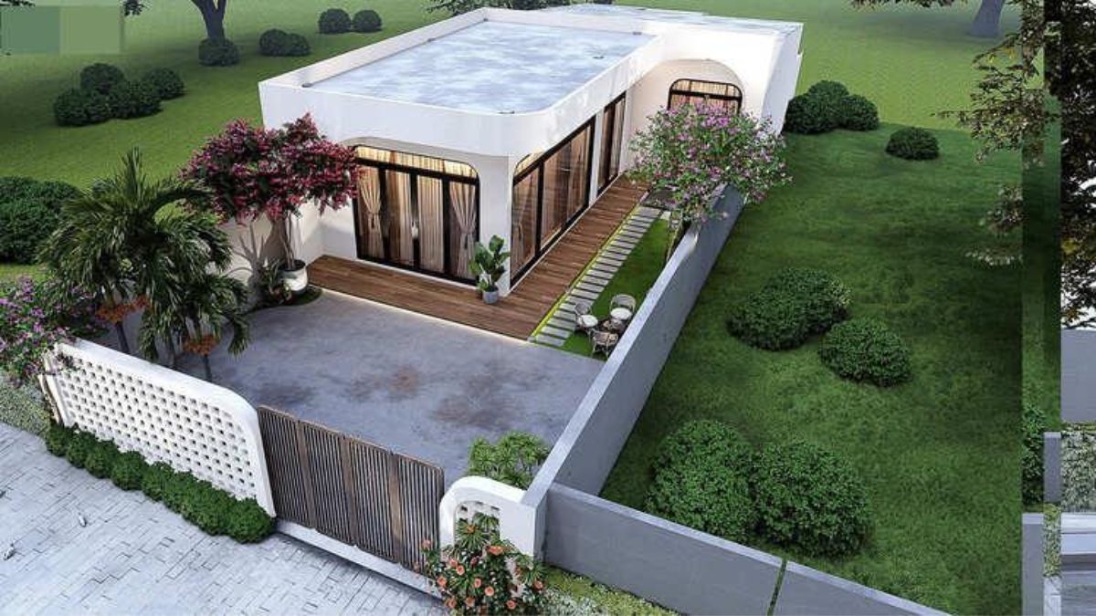 Mẫu nh&agrave; cấp 4 n&ocirc;ng th&ocirc;n chữ L