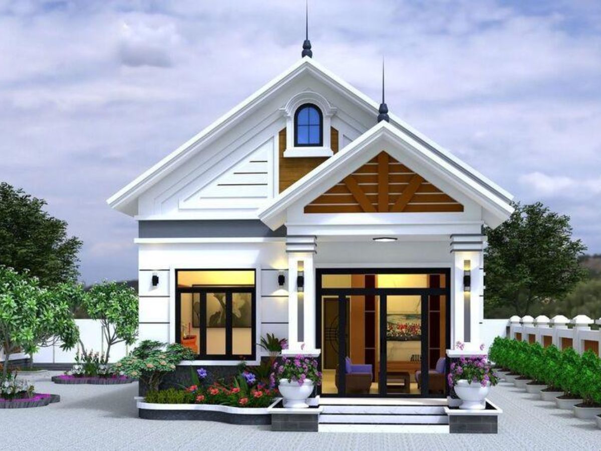 Mẫu nh&agrave; cấp 4 đơn giản với đường n&eacute;t gọn g&agrave;ng v&agrave; m&agrave;u sắc h&agrave;i h&ograve;a