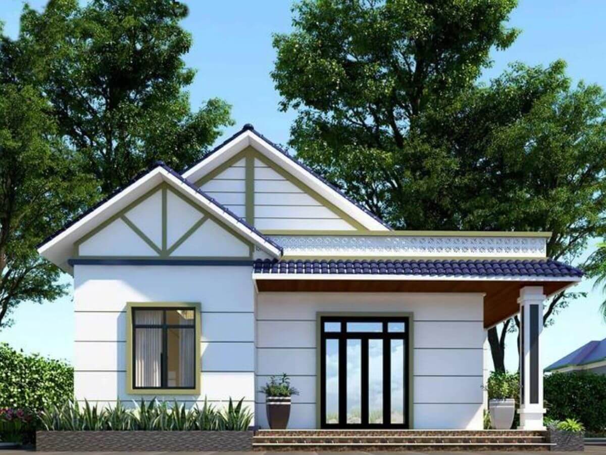 Mẫu nh&agrave; cấp 4 n&ocirc;ng th&ocirc;n m&aacute;i Th&aacute;i