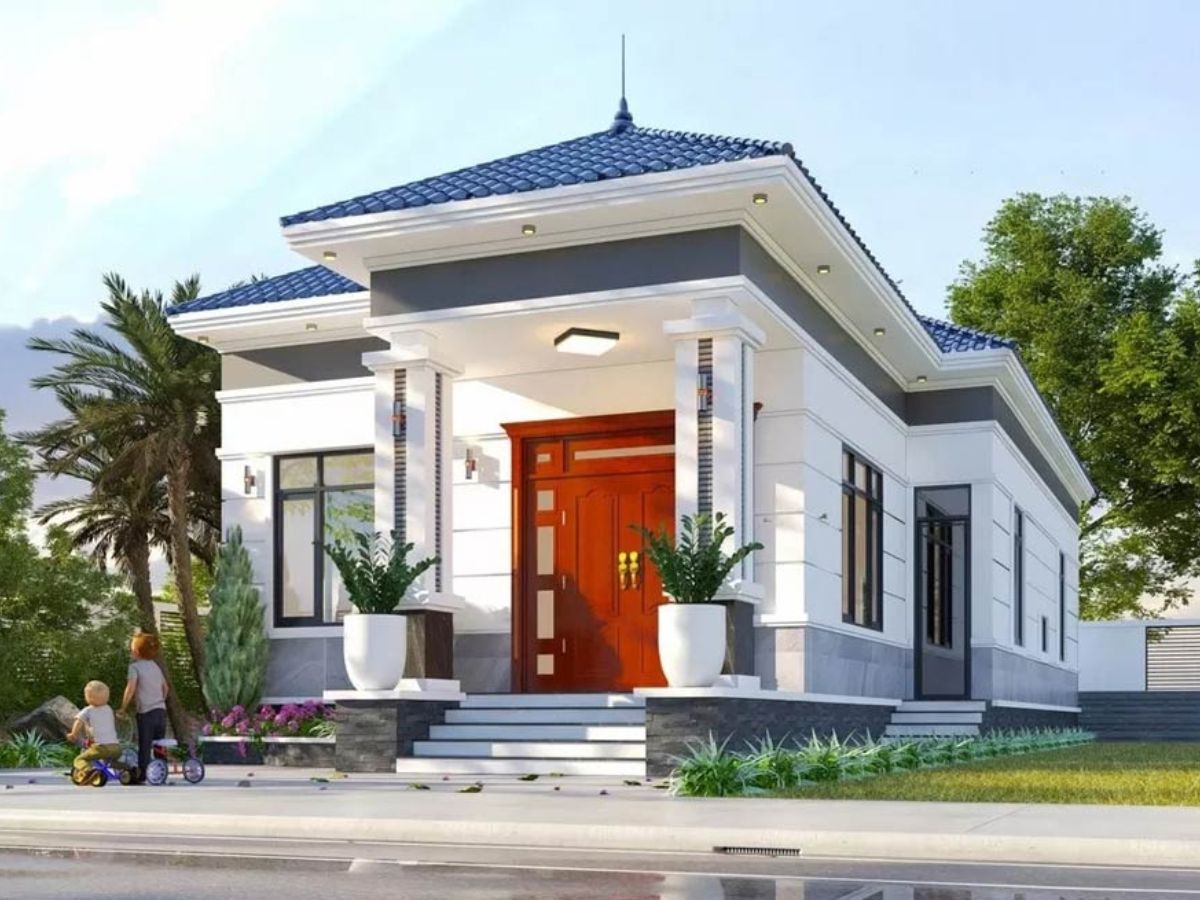 Mẫu nh&agrave; chữ l 1 tầng đẹp ở n&ocirc;ng th&ocirc;n