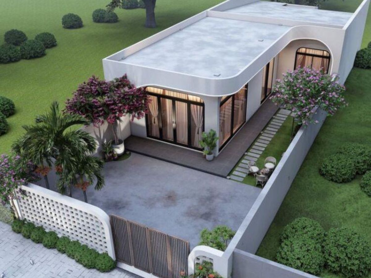 Nh&agrave; chữ L cấp 4 c&oacute; phần m&aacute;i bằng rộng r&atilde;i, dễ bố tr&iacute; th&ecirc;m khu chức năng hoặc n&acirc;ng tầng