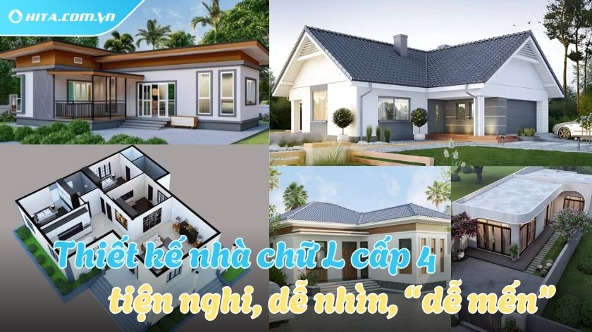 Các mẫu nhà chữ L cấp 4 tiện nghi, hợp mọi diện tích