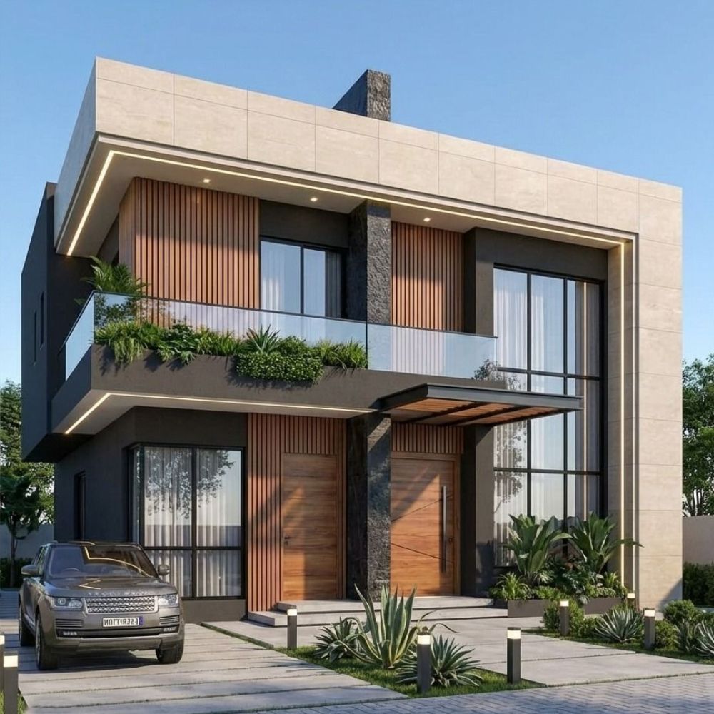 Sử dụng r&egrave;m cửa, lam che nắng để đảm bảo sự ri&ecirc;ng tư cho nh&agrave; k&iacute;nh 2 tầng