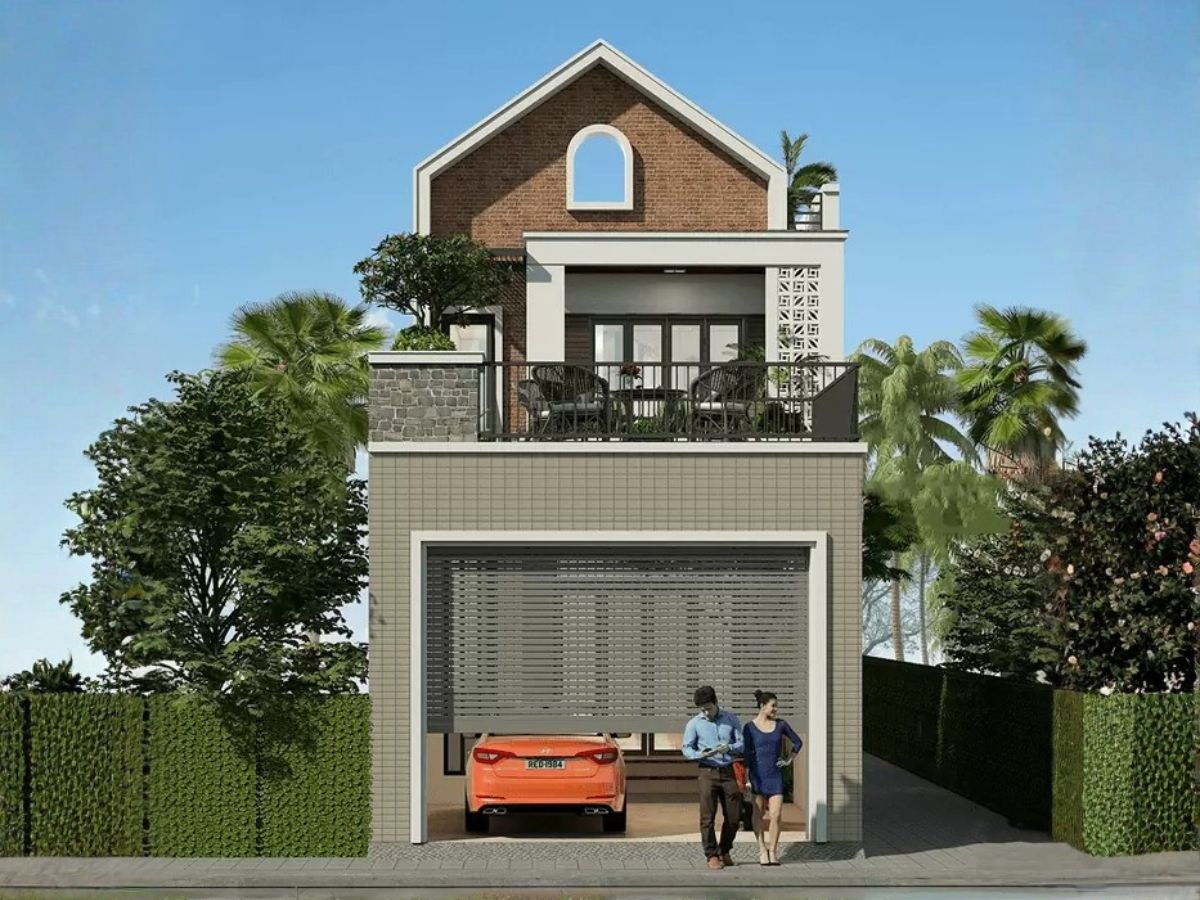 T&iacute;ch hợp gara trong nh&agrave; gi&uacute;p gia chủ c&oacute; chỗ để xe an to&agrave;n, thuận tiện