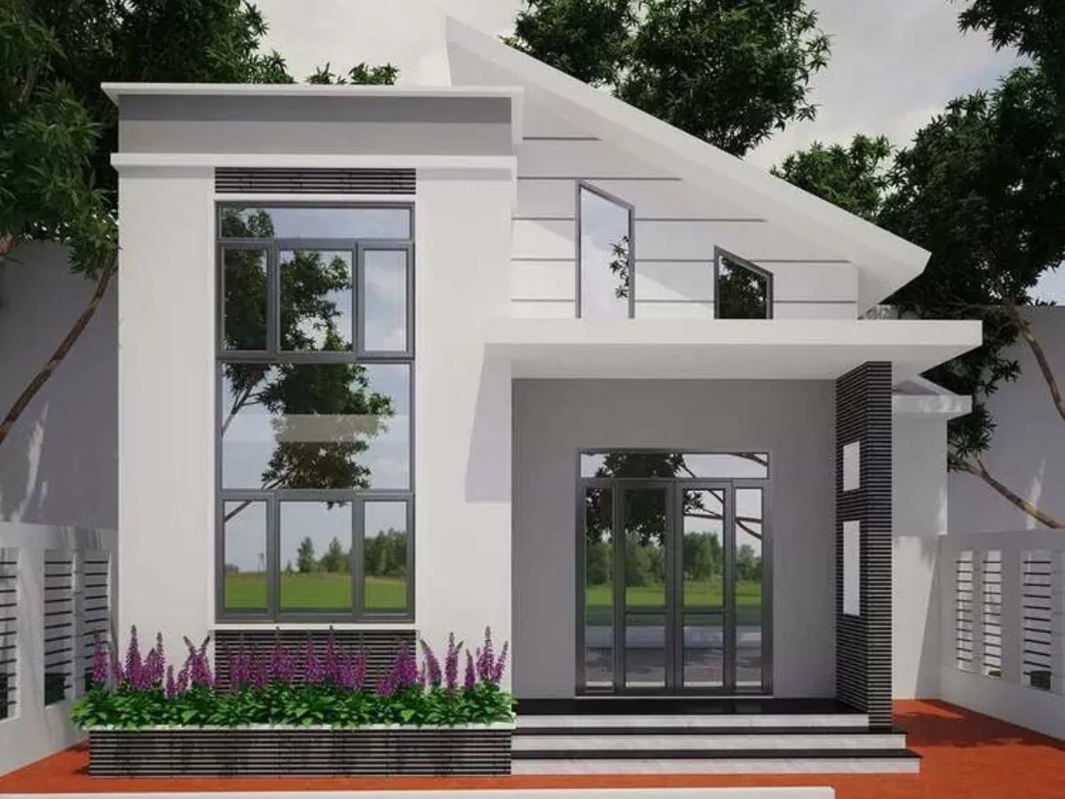 Độ nghi&ecirc;ng của m&aacute;i tạo n&ecirc;n điểm nhấn độc đ&aacute;o cho nh&agrave; ống