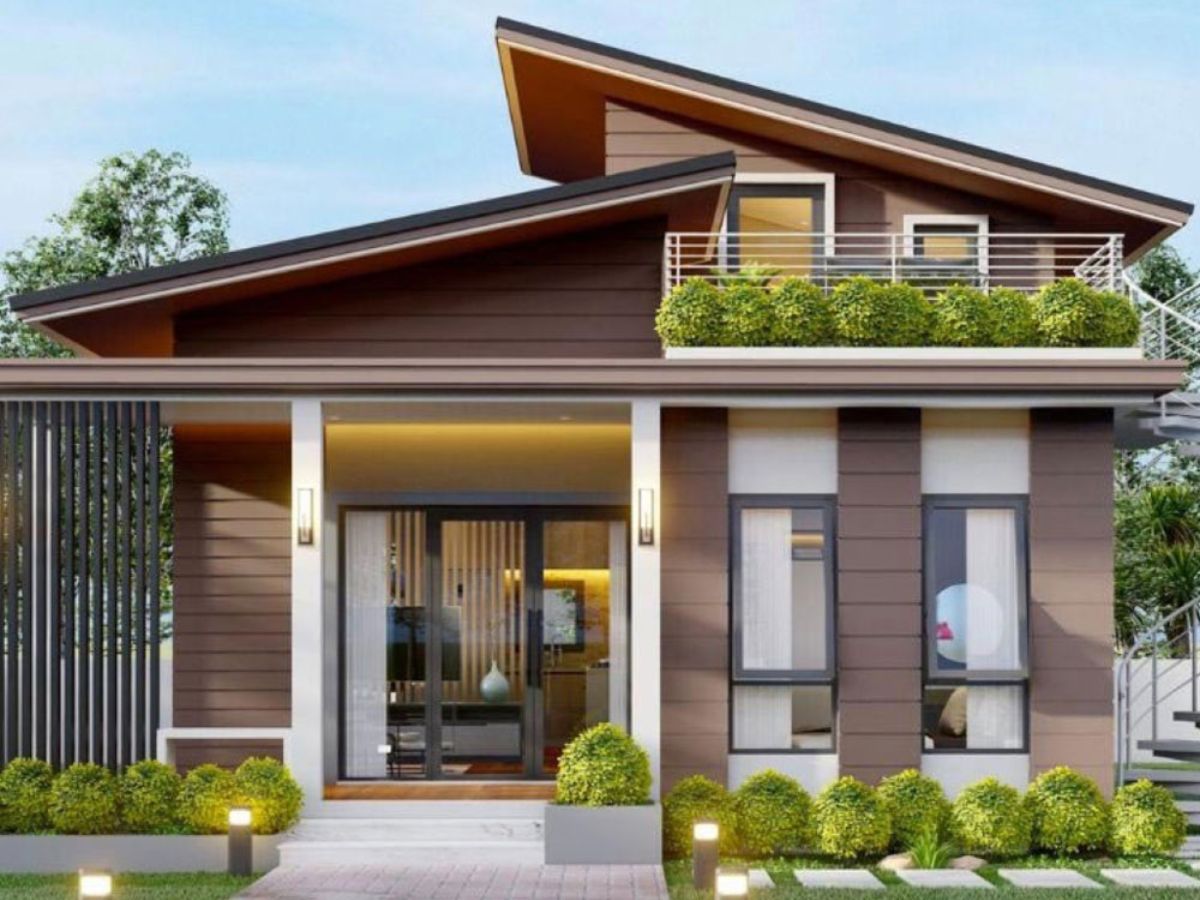 Mẫu nh&agrave; ống m&aacute;i lệch độc đ&aacute;o c&oacute; g&aacute;c lửng