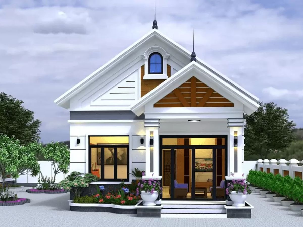 Nh&agrave; ống m&aacute;i Th&aacute;i kết hợp với cửa k&iacute;nh lớn