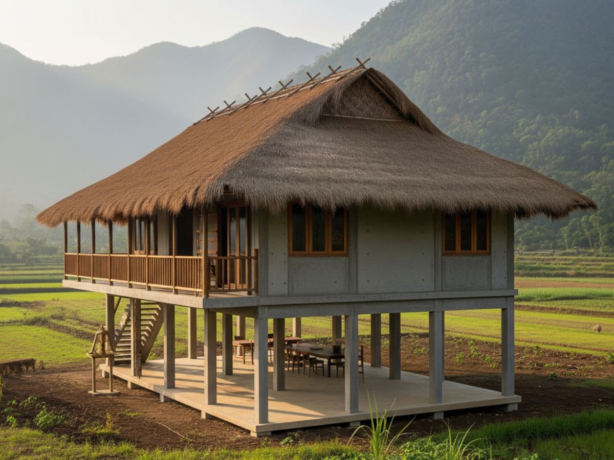 Nh&agrave; s&agrave;n b&ecirc; t&ocirc;ng ở n&ocirc;ng th&ocirc;n 1