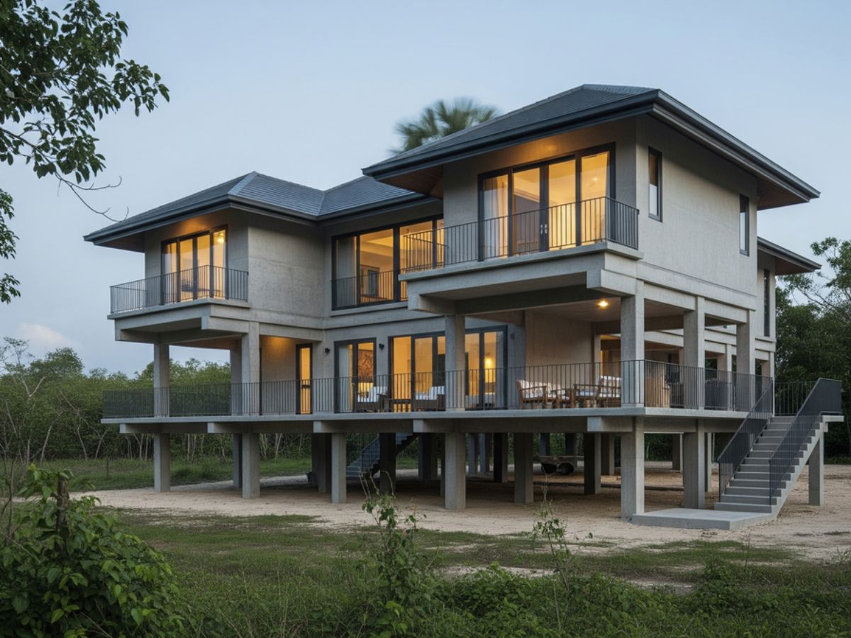 Nh&agrave; s&agrave;n b&ecirc; t&ocirc;ng 2 tầng