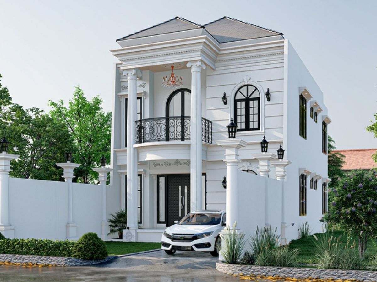 Mẫu nh&agrave; t&acirc;n cổ điển 2 tầng