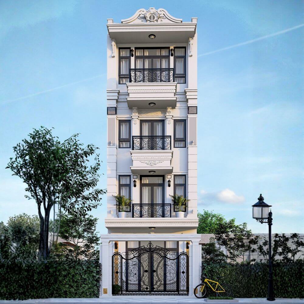 Mẫu nh&agrave; t&acirc;n cổ điển m&aacute;i bằng 1