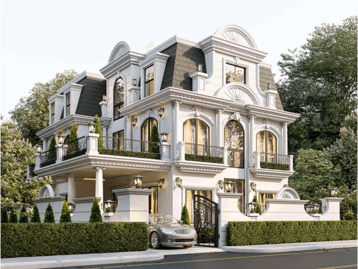 Mẫu biệt thự t&acirc;n cổ điển 3 tầng đẹp, rộng r&atilde;i