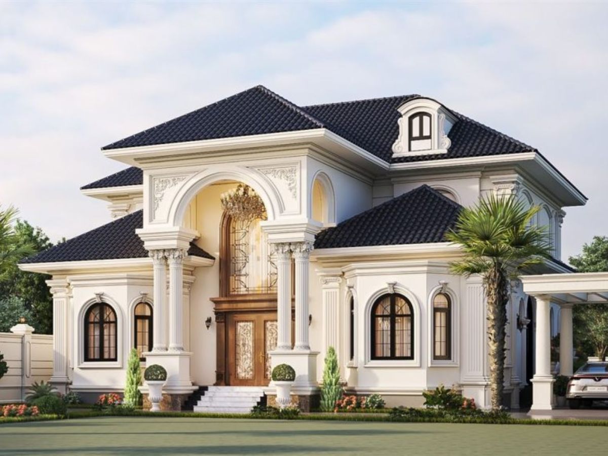 Biệt thự 1 tầng t&acirc;n cổ điển với mặt tiền rộng ph&ocirc; diễn trọn vẹn vẻ đẹp của ng&ocirc;i nh&agrave;