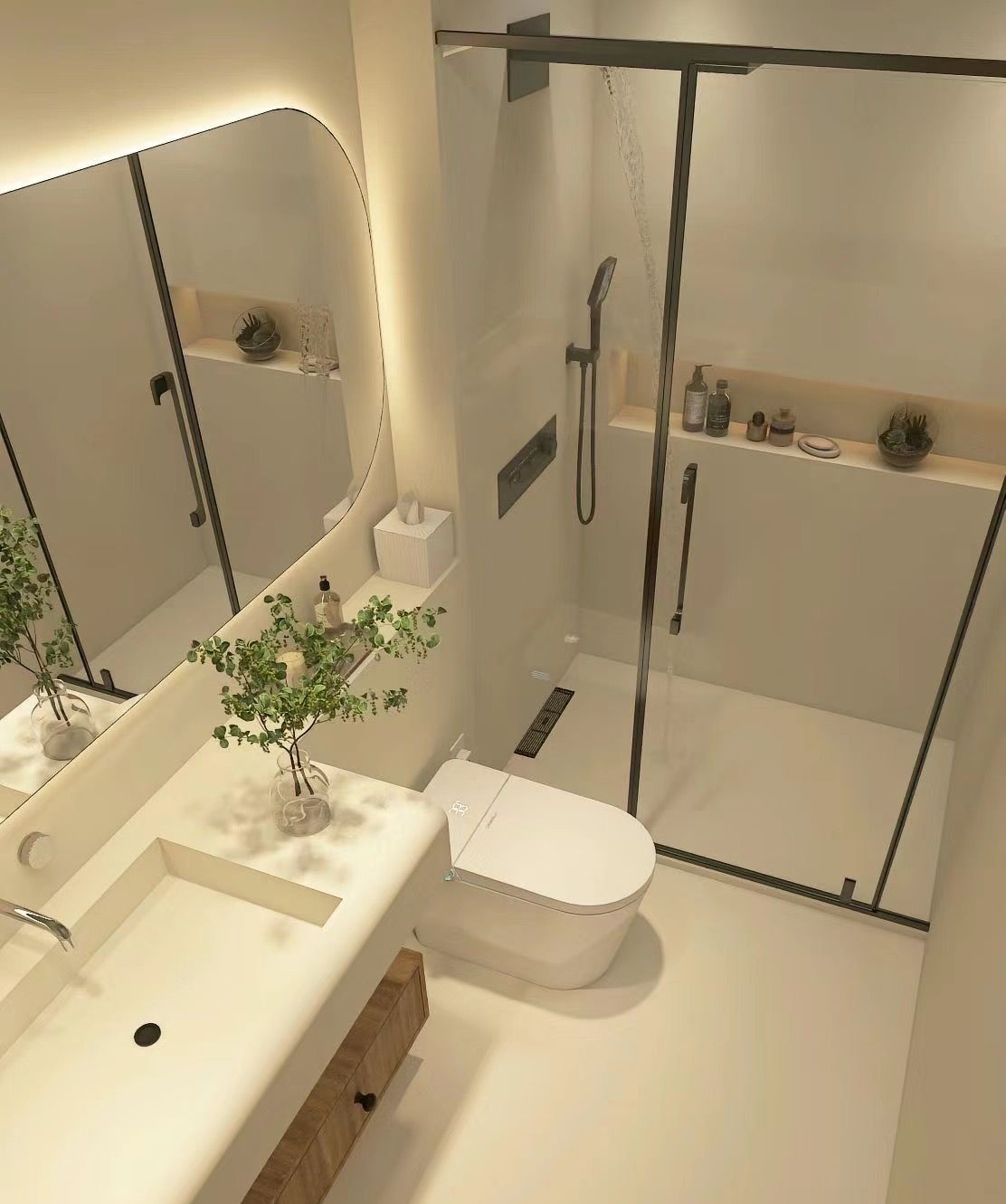 Những mẫu nhà vệ sinh nhỏ tiện nghi nhờ sử dụng thiết bị thông minh