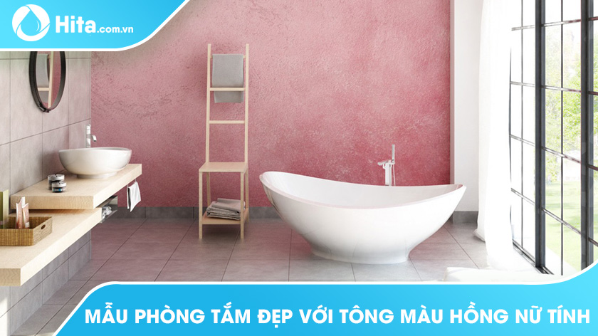 18 mẫu phòng tắm đẹp với tông màu hồng nữ tính