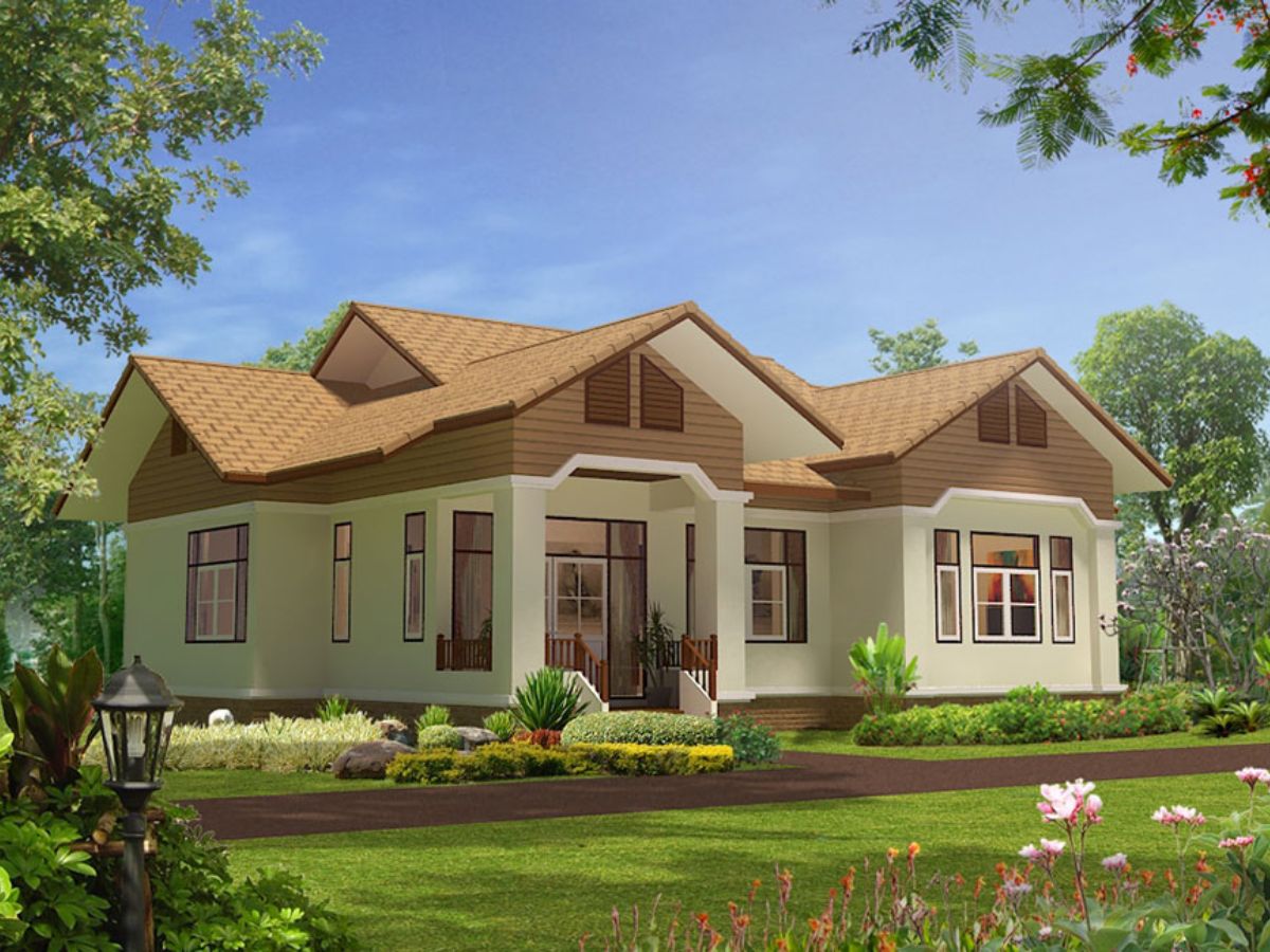 Phối m&agrave;u sơn mặt tiền nh&agrave; với t&ocirc;ng cam v&agrave; c&agrave; ph&ecirc;