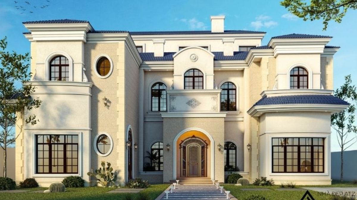 Mẫu sơn nh&agrave; m&agrave;u trắng &ndash; be nhẹ nh&agrave;ng 1