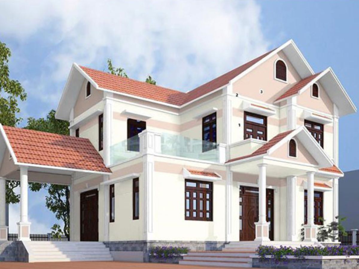 Mẫu sơn nh&agrave; m&agrave;u trắng &ndash; be nhẹ nh&agrave;ng 2