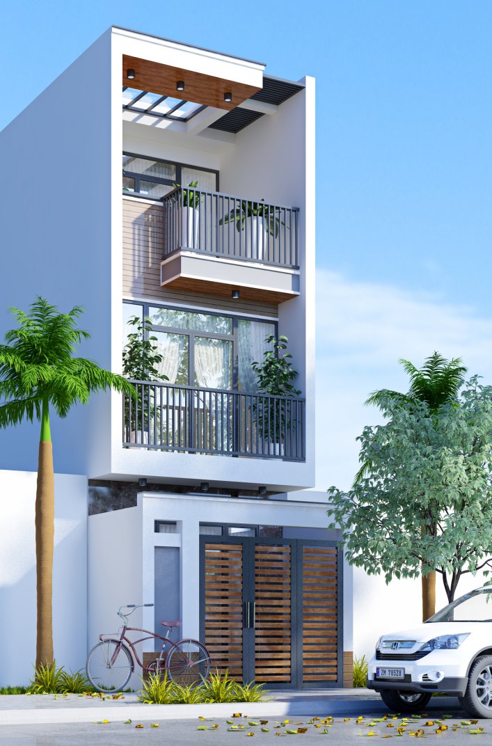 Nhà mặt phố 3 tầng mái bằng