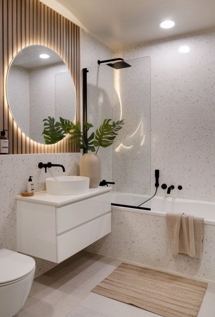 Ý tưởng các mẫu nhà vệ sinh nhỏ đẹp với ánh sáng led