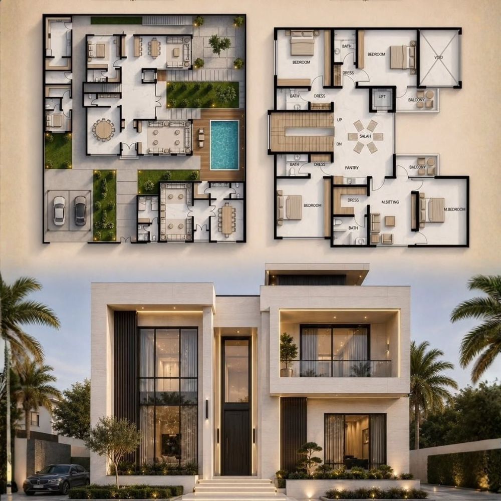 Nh&agrave; villa hiện đại với c&aacute;ch bố tr&iacute; kh&ocirc;ng gian hợp l&yacute;, đầy đủ tiện nghi