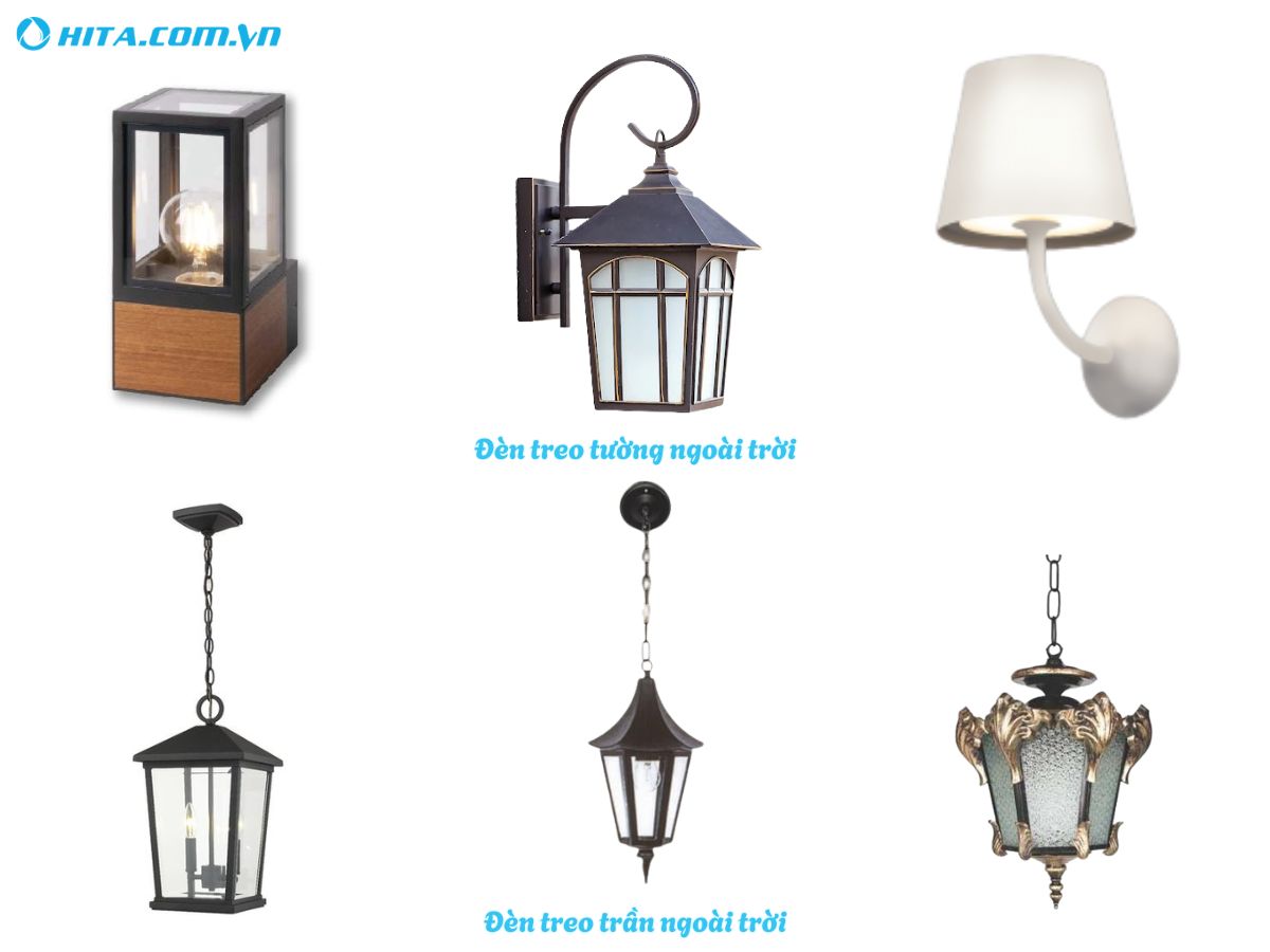 Đ&egrave;n treo tường, treo trần ngo&agrave;i trời 1