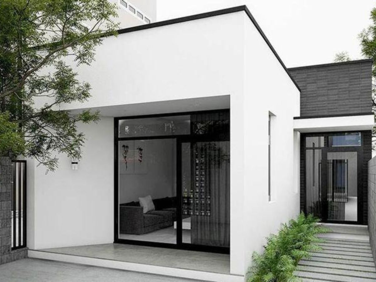Nh&agrave; cấp 4 m&aacute;i bằng n&ocirc;ng th&ocirc;n c&oacute; phong c&aacute;ch đơn giản với đường n&eacute;t gọn g&agrave;ng v&agrave; tone m&agrave;u trắng thanh lịch
