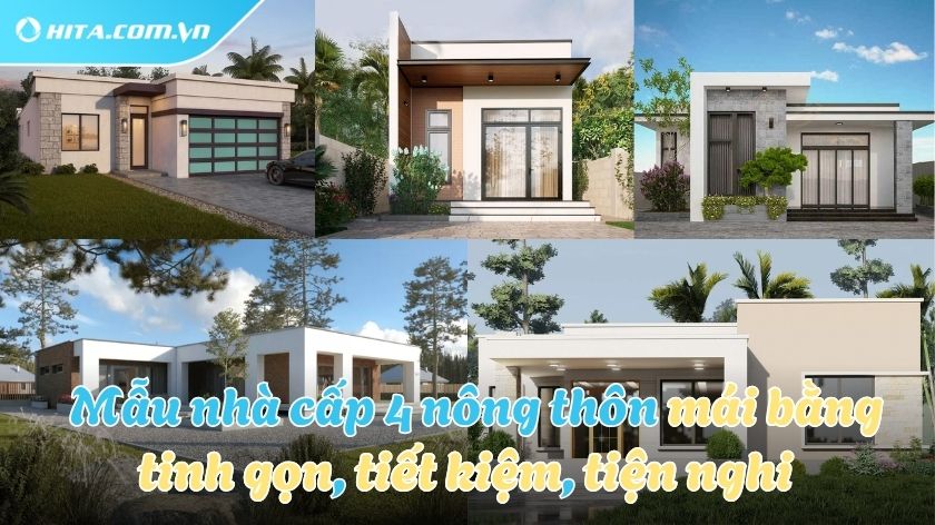 Nhà cấp 4 mái bằng nông thôn tiện nghi, tối ưu chi phí