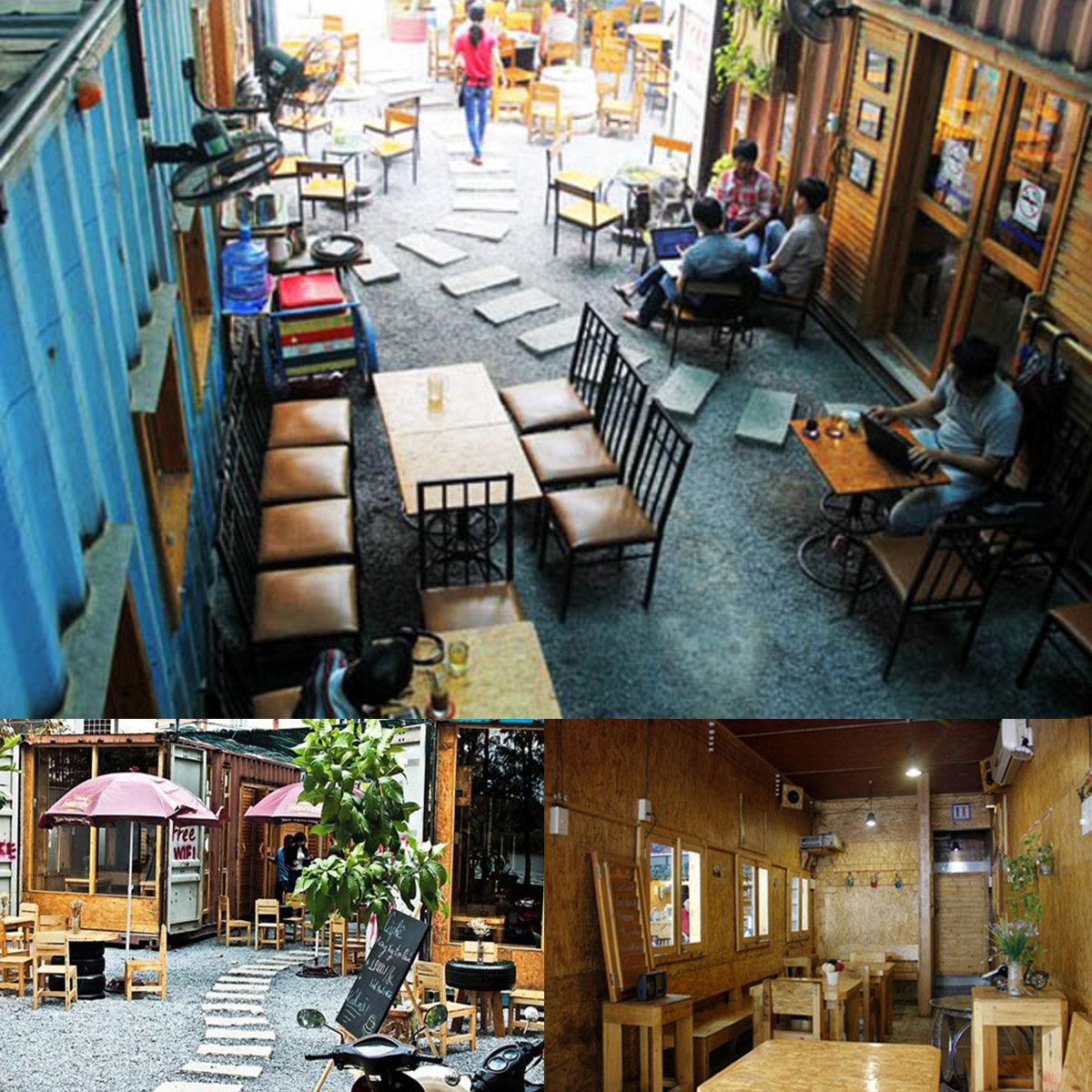 Café Container độc đáo nằm ở Khu dân cư Trung Sơn, quận 8 (TP HCM) với điểm nhấn là hai thùng container cũ được cải tạo thành không gian chính