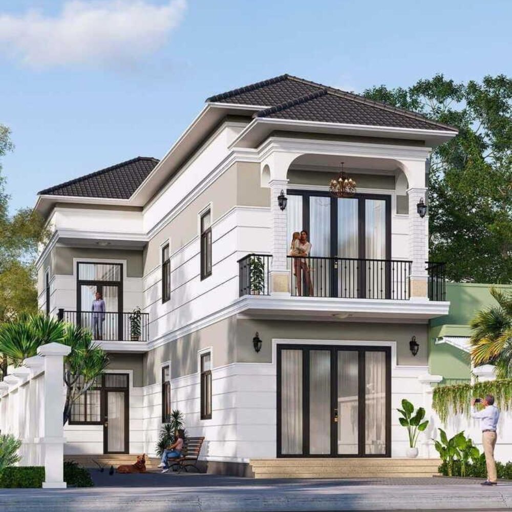 Nh&agrave; phố 2 tầng m&aacute;i Nhật kết hợp hệ cửa k&iacute;nh lớn hiện đại, gi&uacute;p căn nh&agrave; th&ecirc;m th&ocirc;ng tho&aacute;ng