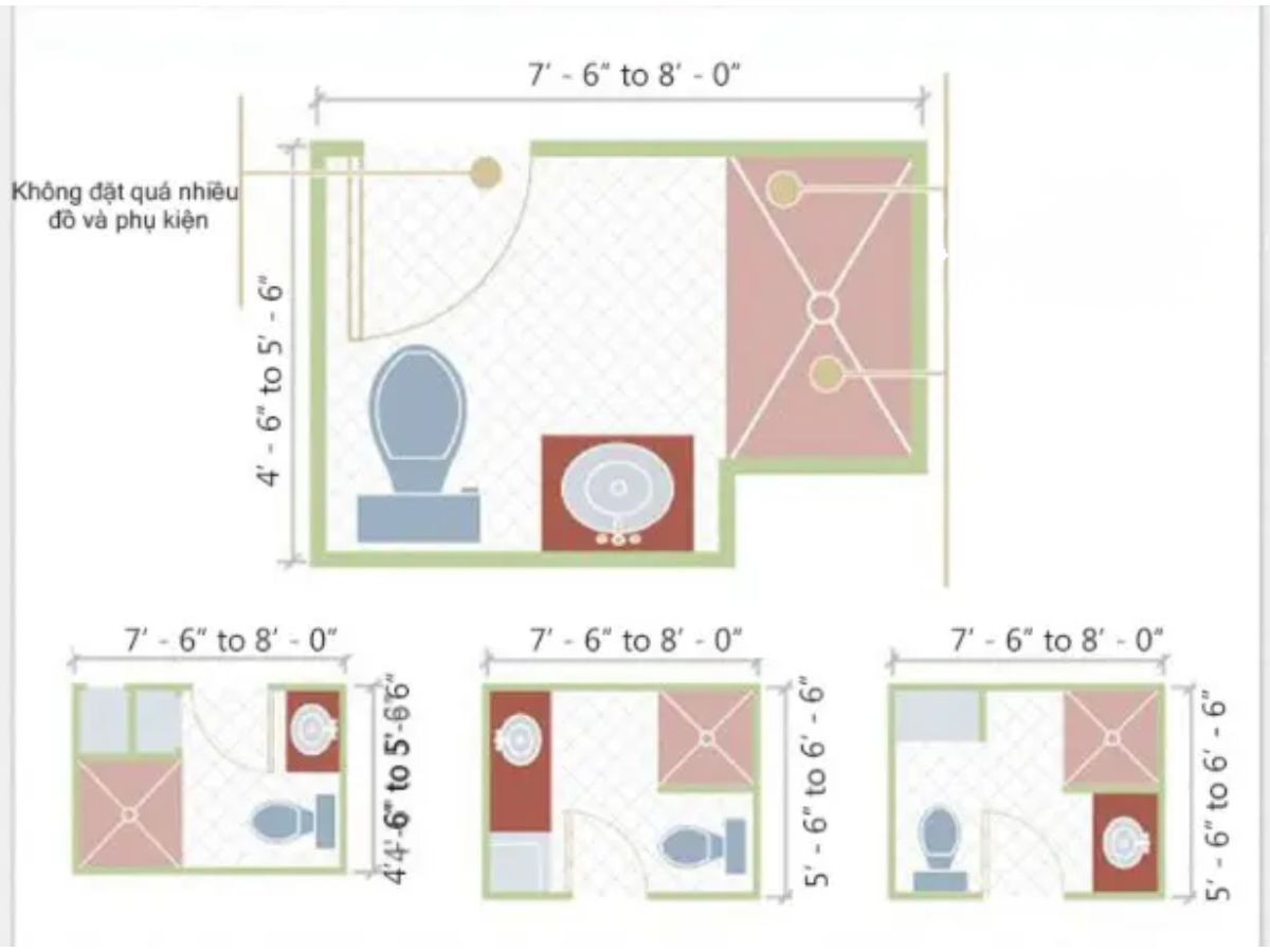 Tham khảo layout bố cục nh&agrave; vệ sinh sắp xếp gọn g&agrave;ng, hợp l&yacute;