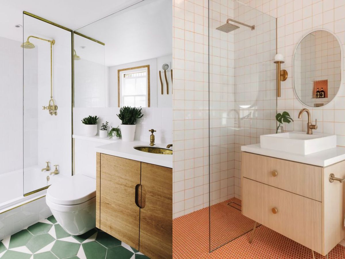 Nhà tắm vintage đơn giản mà vẫn độc đáo