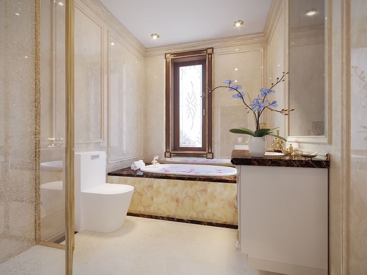 Thiết kế ph&ograve;ng tắm t&acirc;n cổ điển