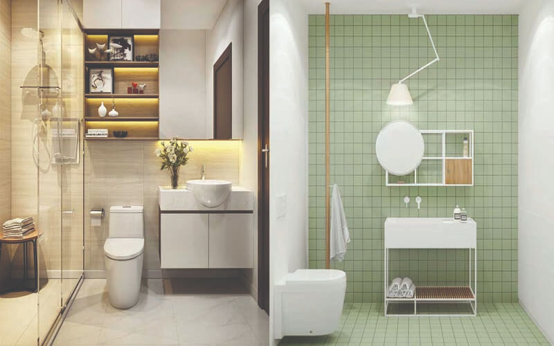 Sử dụng các thiết bị nhỏ gọn cho phòng tắm 4m2