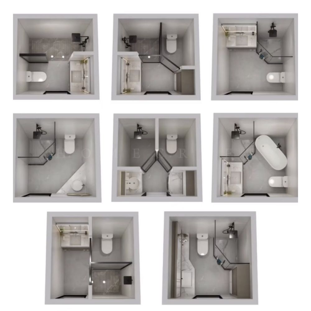 Một số layout phổ biến khi thiết kế nh&agrave; vệ sinh v&agrave; ph&ograve;ng tắm t&aacute;ch ri&ecirc;ng
