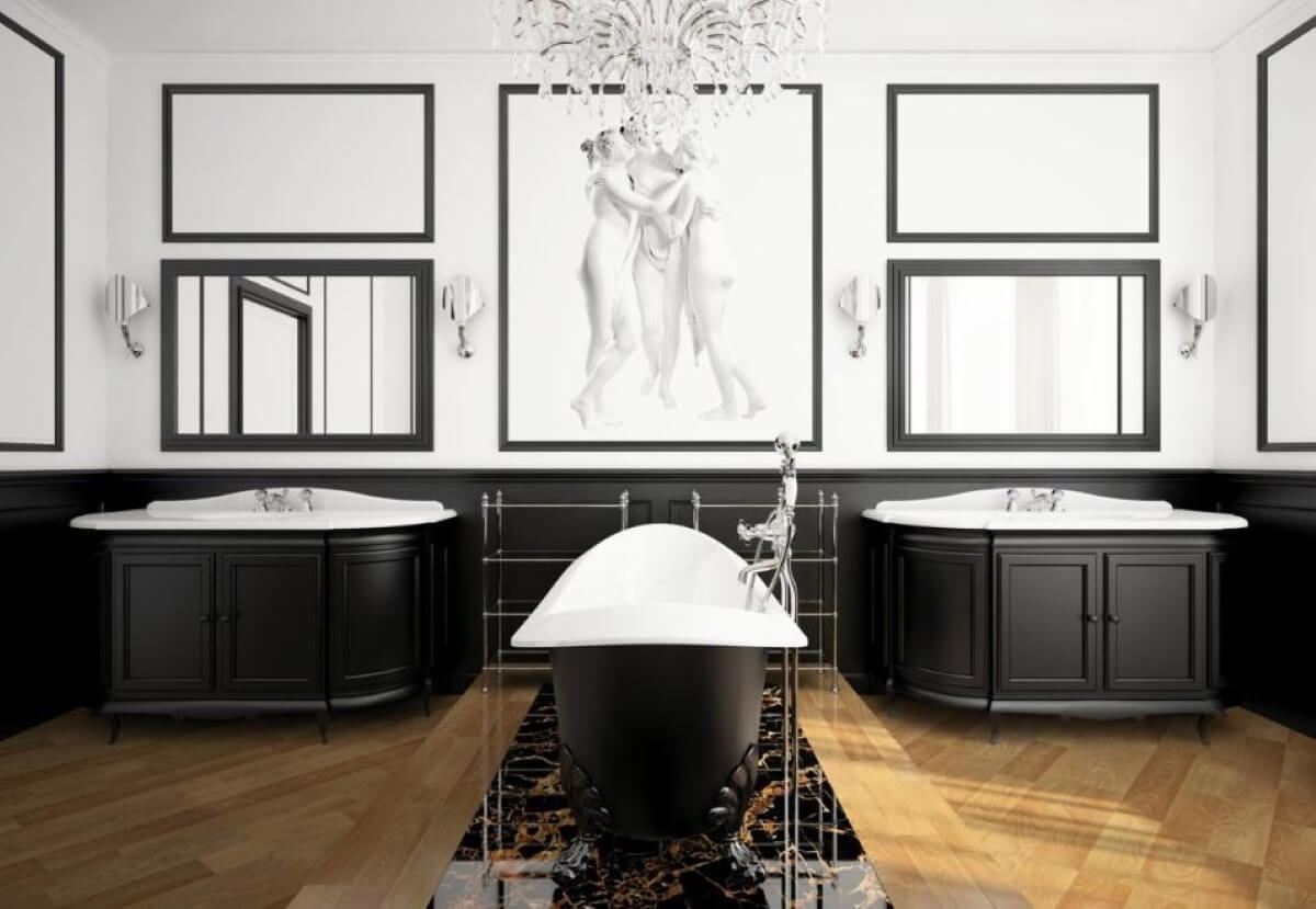 Sự kết hợp hai màu đen - trắng tạo nên một nét tân cổ điển rất ấn tượng