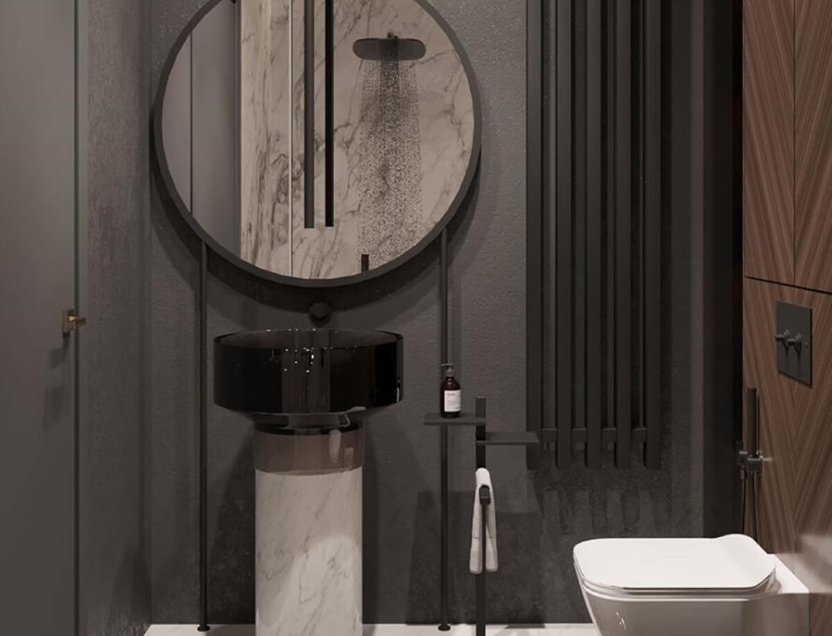 Mẫu thiết kế phòng tắm tân cổ điển tiết kiệm không gian