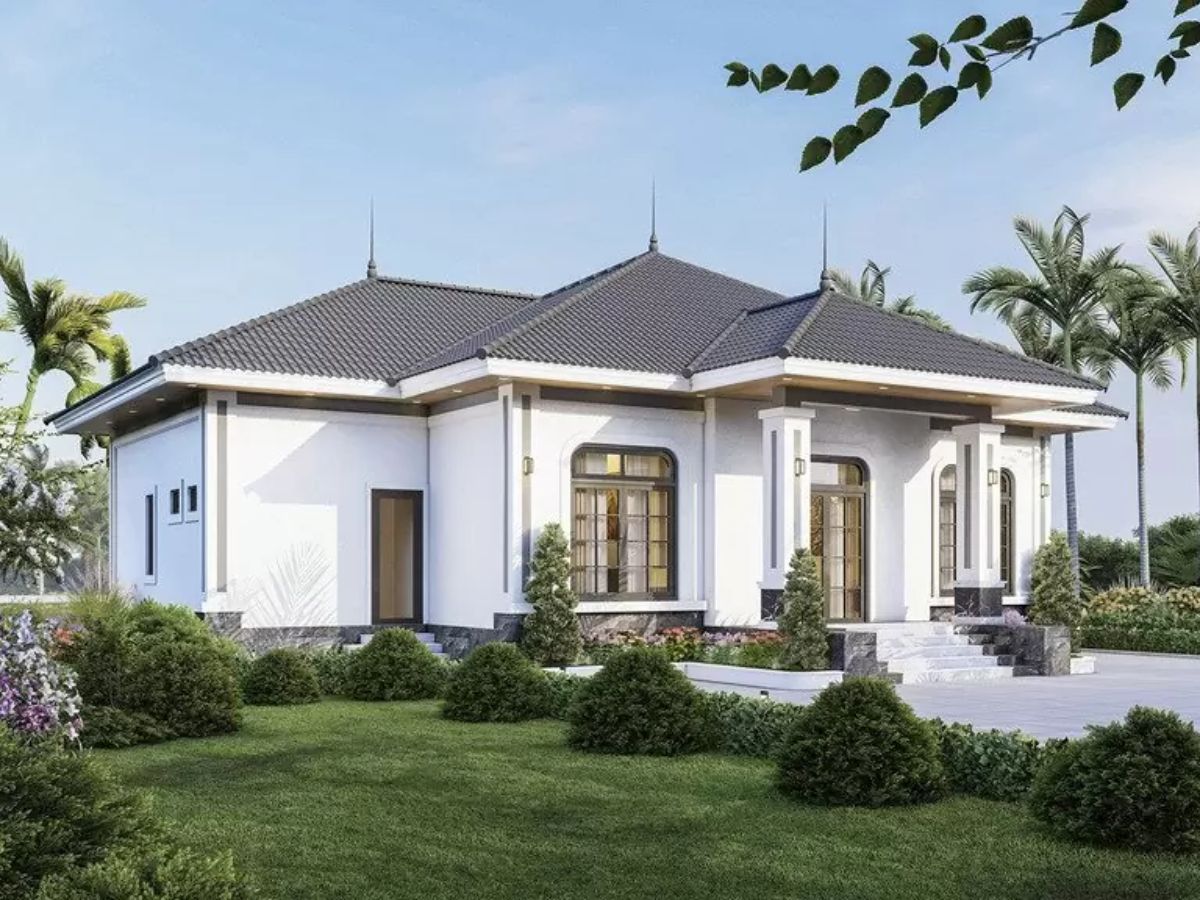 Nh&agrave; vườn m&aacute;i Nhật kết hợp s&acirc;n vườn xanh m&aacute;t tạo sự h&agrave;i h&ograve;a, dễ chịu