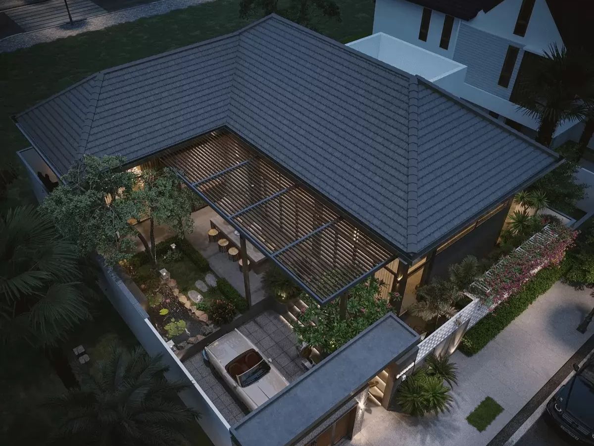 Nh&agrave; vườn chữ L gi&uacute;p tối ưu diện t&iacute;ch đất